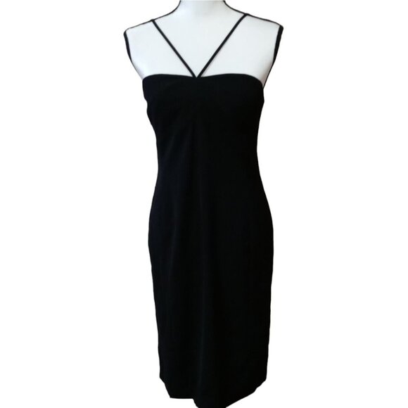 Whimsical Elegance Black Dress Size 6 Evening Sleek Modern Minimalist Chic - Picture 1 of 8